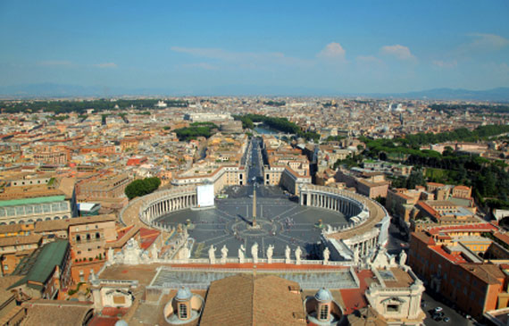 Italien, Rom, Vatikan - Blick auf Petersplatz (Urlaub, Reisen, Last-Minute-Reisen)