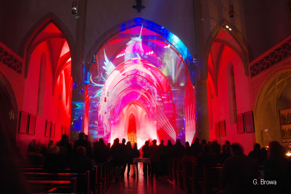 Kronach Leuchtet ( Stadtpfarrkirche Sankt Johannes ), Frankenwald, Bayern, Deutschland