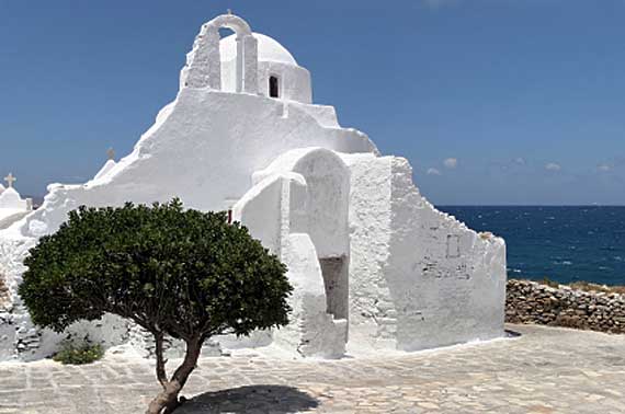 Griechische Inseln, Mykonos - Panagia-Paraportani-Kirche ( Urlaub, Reisen, Lastminute-Reisen, Pauschalreisen )