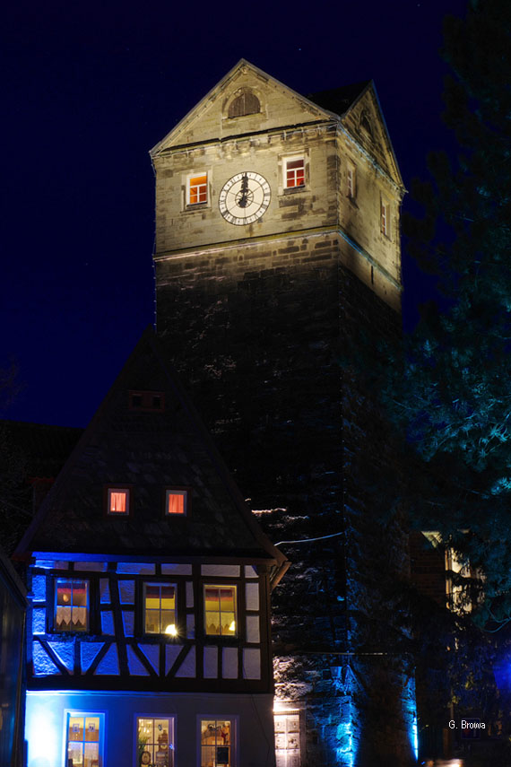 Kronach Leuchtet ( Stadtturm ), Frankenwald, Bayern, Deutschland