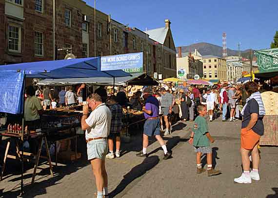 Australien, Tasmanien - Markt in Hobart ( Urlaub, Reisen, Lastminute-Reisen, Pauschalreisen )