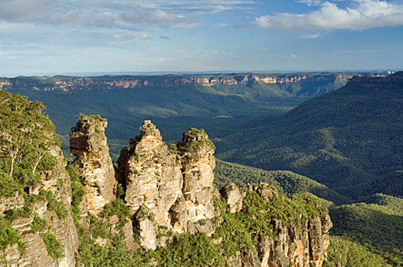 Die Felsformation Three Sisters in the Blue Mountains, New South Wales, Australien