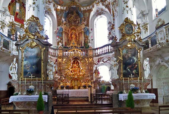 Oberbayern, Kloster Andechs - Wallfahrtskirche (Urlaub, Reisen, Last-Minute-Reisen, Pauschalreisen)