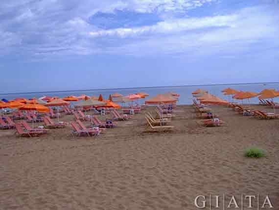 Strand von Stalida, Kreta, Griechischel Insel, Kykladen Inseln ( Urlaub, Reisen, Lastminute-Reisen, Pauschalreisen )